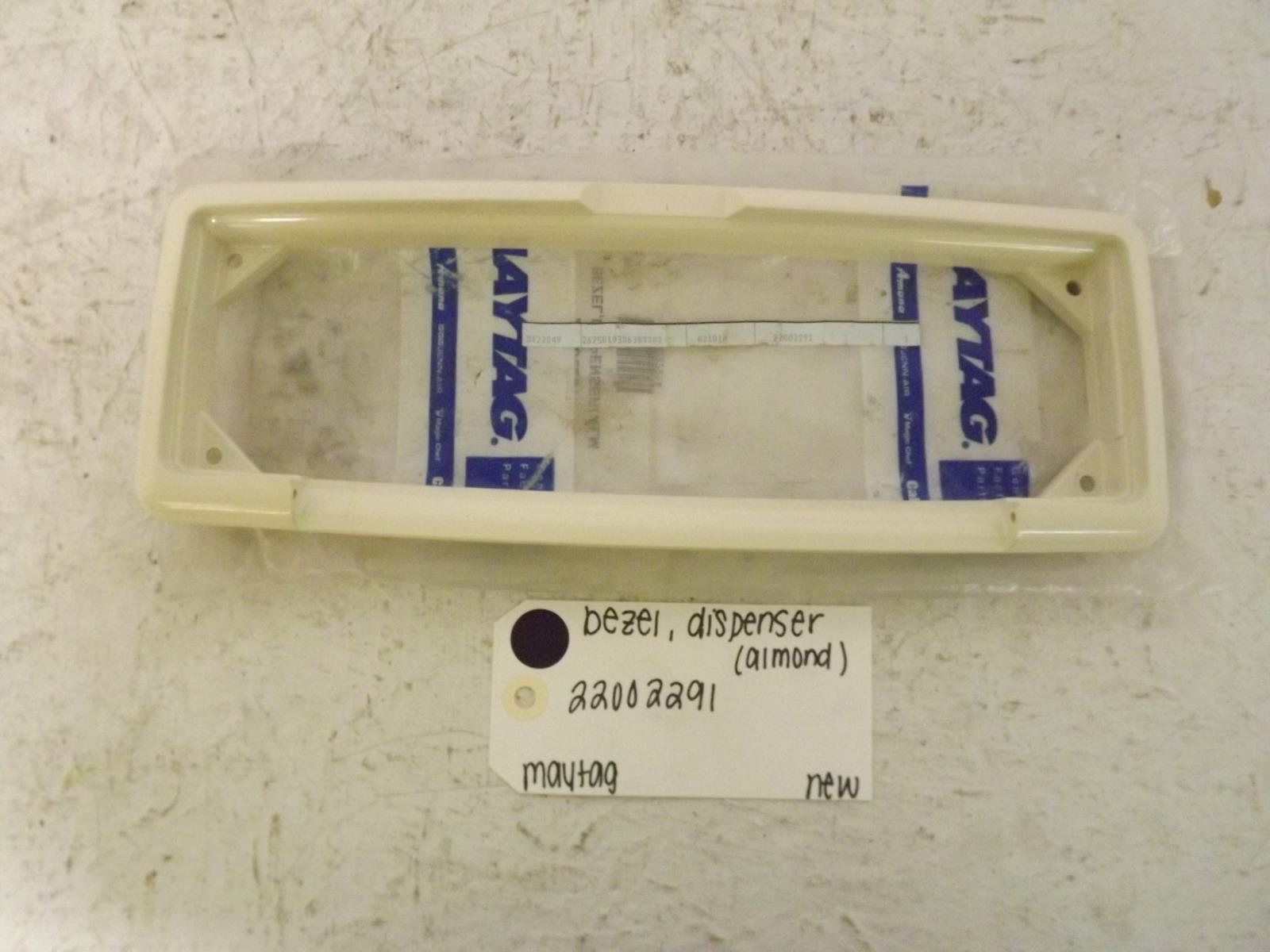 Maytag Washer 22002291 Dispenser Bezel (Almond) New Maytag Washer 22002291 Dispenser Bezel (Almond) New